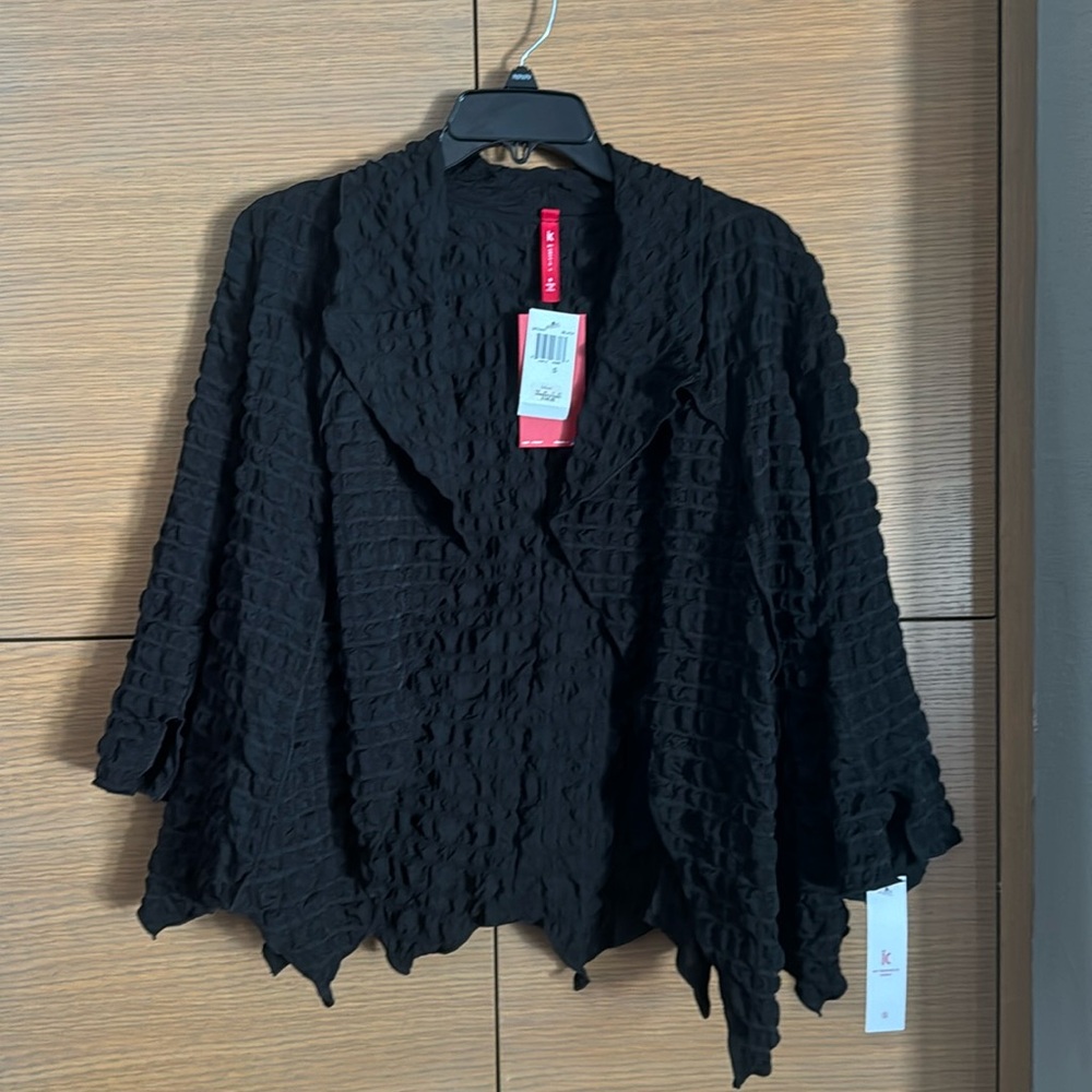 Textured black sweater